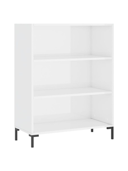 Knihovna bílá s vysokým leskem 69,5x32,5x90 cm kompozitní dřevo