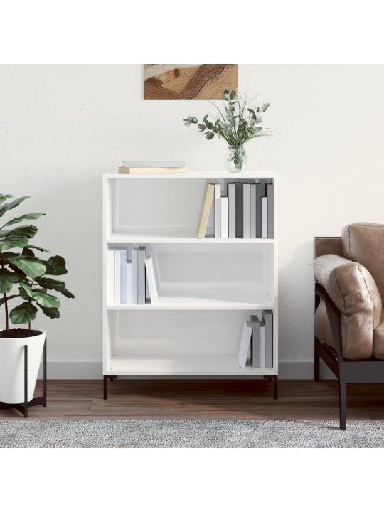 Knihovna bílá s vysokým leskem 69,5x32,5x90 cm kompozitní dřevo