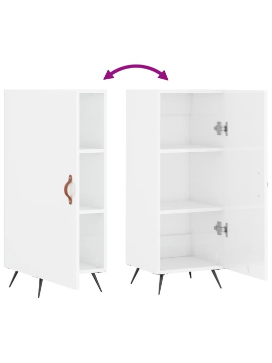 Příborník bílý s vysokým leskem 34,5x34x90 cm kompozitní dřevo