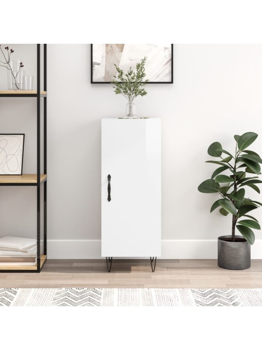 Příborník bílý s vysokým leskem 34,5x34x90 cm kompozitní dřevo