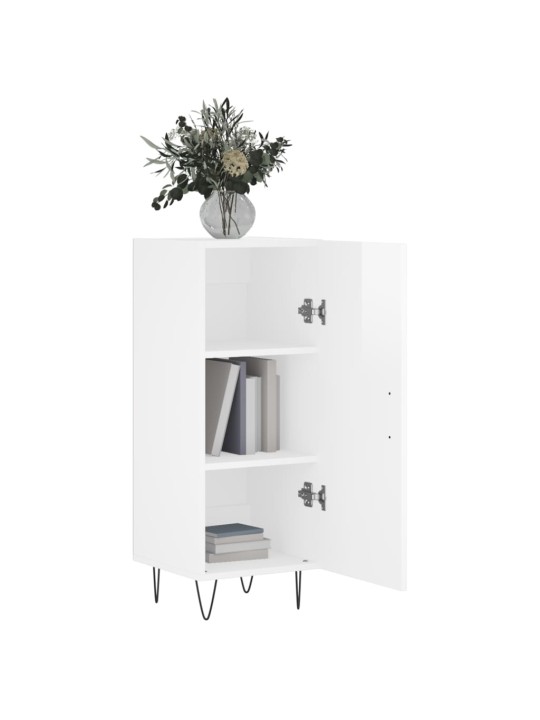 Příborník bílý s vysokým leskem 34,5x34x90 cm kompozitní dřevo
