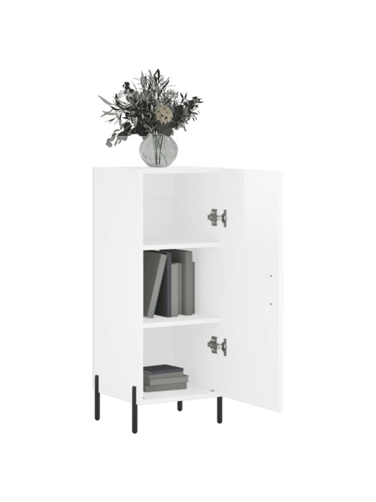 Příborník bílý s vysokým leskem 34,5x34x90 cm kompozitní dřevo