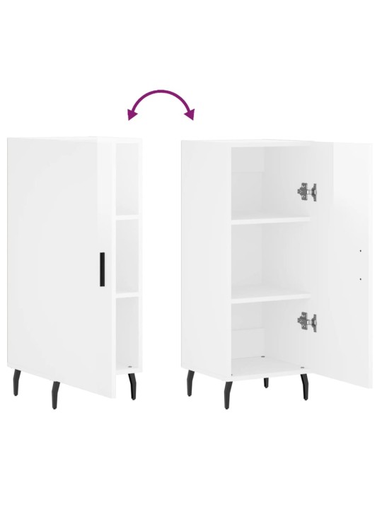 Příborník bílý s vysokým leskem 34,5x34x90 cm kompozitní dřevo