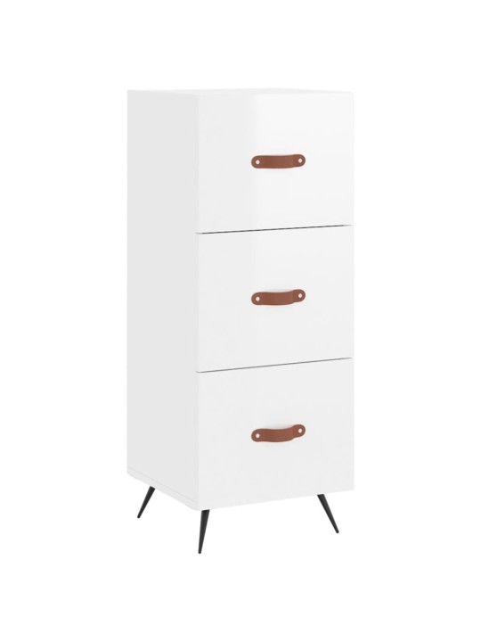 Příborník bílý s vysokým leskem 34,5x34x90 cm kompozitní dřevo
