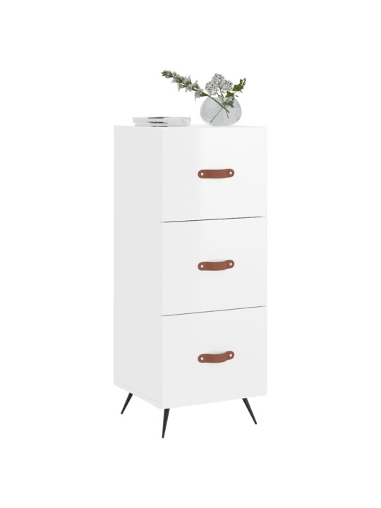 Příborník bílý s vysokým leskem 34,5x34x90 cm kompozitní dřevo