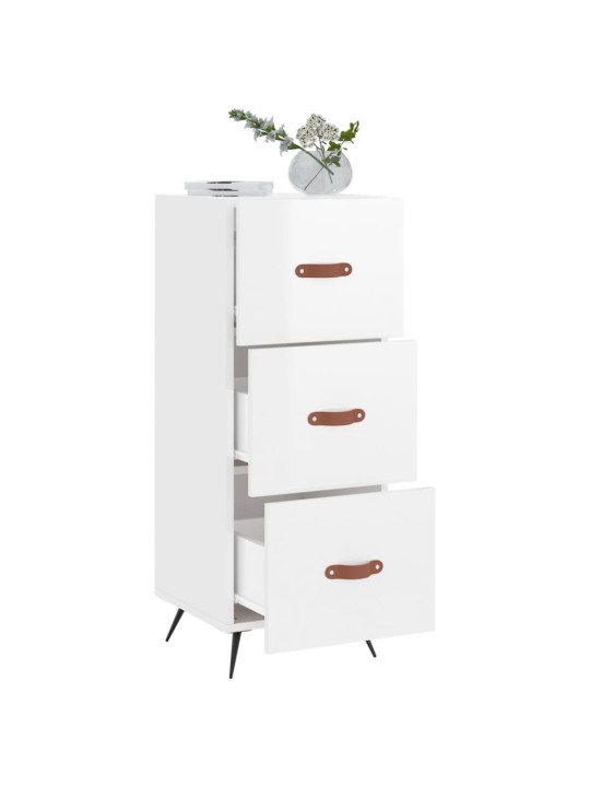 Příborník bílý s vysokým leskem 34,5x34x90 cm kompozitní dřevo