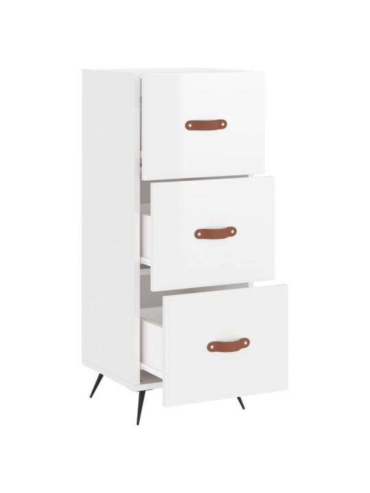 Příborník bílý s vysokým leskem 34,5x34x90 cm kompozitní dřevo