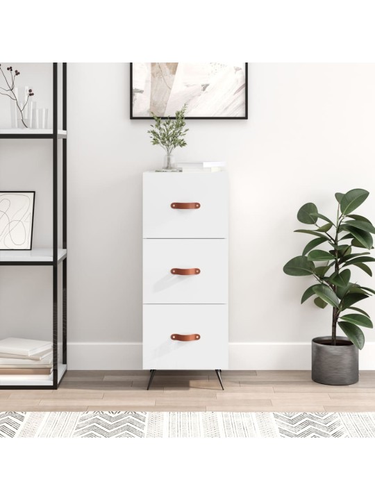 Příborník bílý s vysokým leskem 34,5x34x90 cm kompozitní dřevo