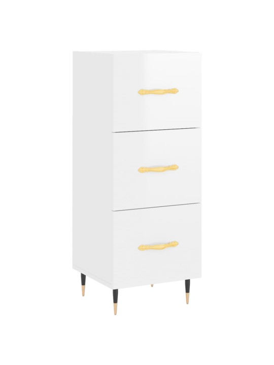 Příborník bílý s vysokým leskem 34,5x34x90 cm kompozitní dřevo