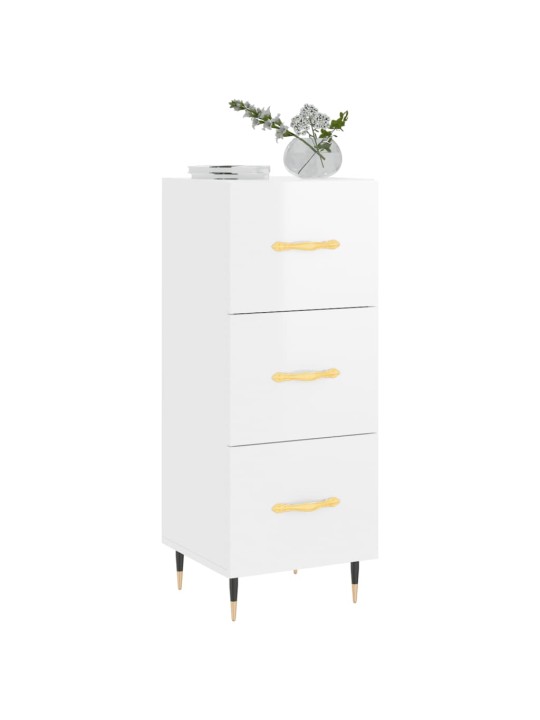 Příborník bílý s vysokým leskem 34,5x34x90 cm kompozitní dřevo