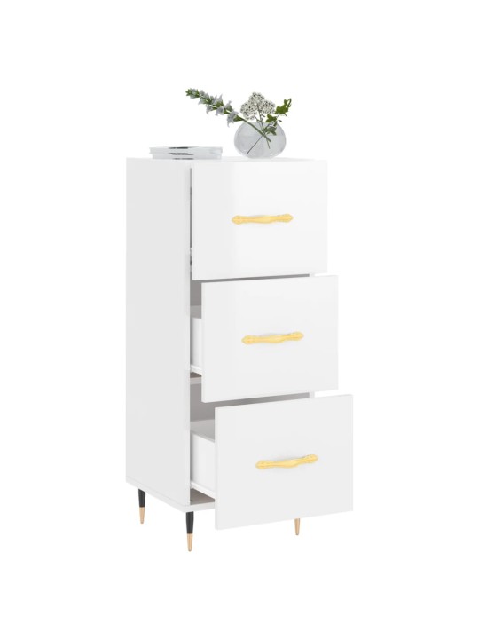 Příborník bílý s vysokým leskem 34,5x34x90 cm kompozitní dřevo