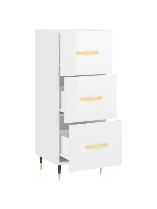 Příborník bílý s vysokým leskem 34,5x34x90 cm kompozitní dřevo