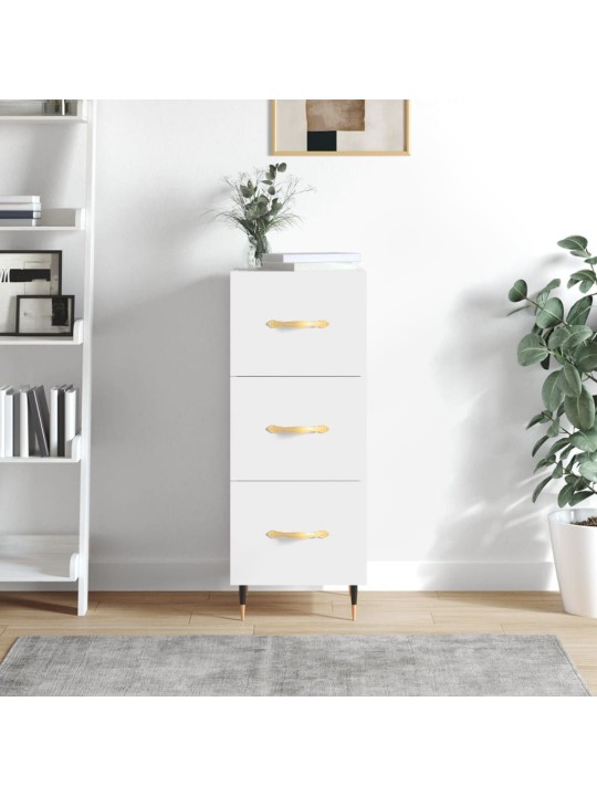 Příborník bílý s vysokým leskem 34,5x34x90 cm kompozitní dřevo