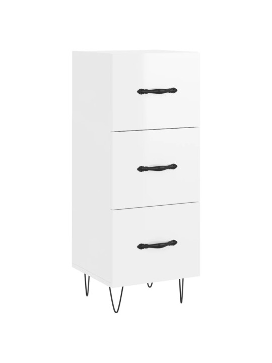Příborník bílý s vysokým leskem 34,5x34x90 cm kompozitní dřevo