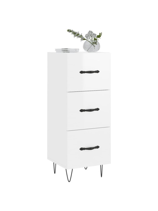 Příborník bílý s vysokým leskem 34,5x34x90 cm kompozitní dřevo