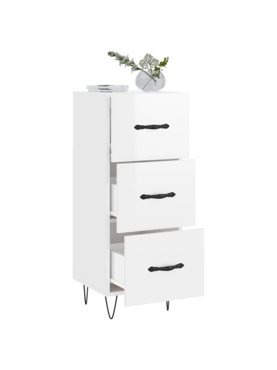 Příborník bílý s vysokým leskem 34,5x34x90 cm kompozitní dřevo