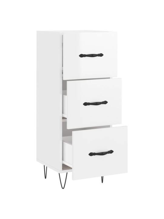Příborník bílý s vysokým leskem 34,5x34x90 cm kompozitní dřevo