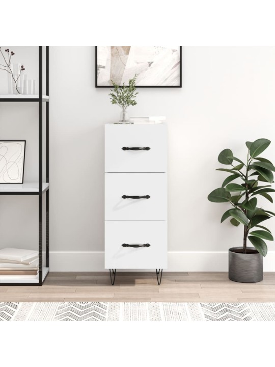 Příborník bílý s vysokým leskem 34,5x34x90 cm kompozitní dřevo