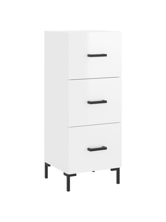 Příborník bílý s vysokým leskem 34,5x34x90 cm kompozitní dřevo