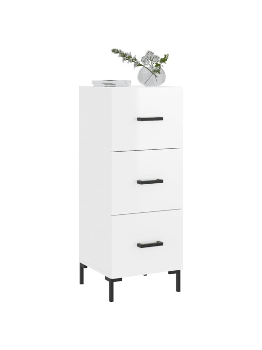 Příborník bílý s vysokým leskem 34,5x34x90 cm kompozitní dřevo