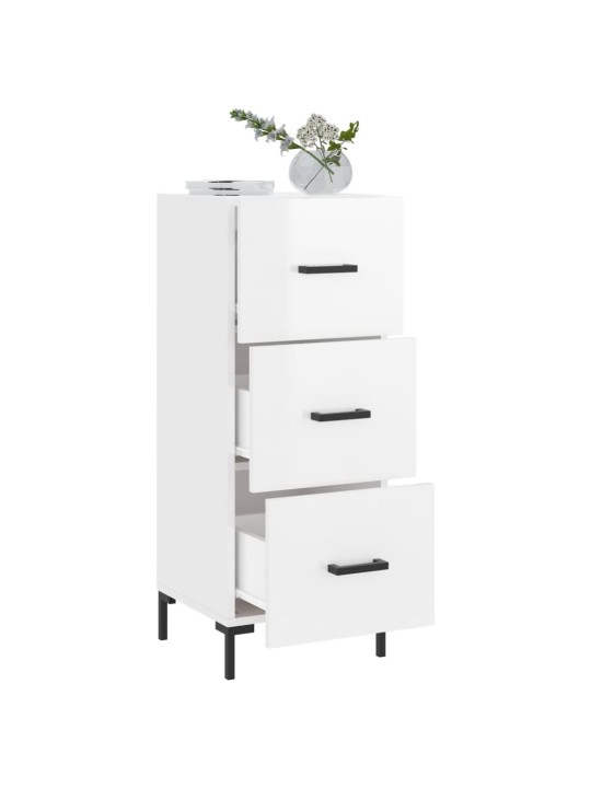 Příborník bílý s vysokým leskem 34,5x34x90 cm kompozitní dřevo