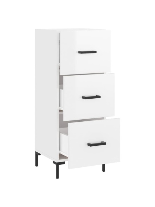 Příborník bílý s vysokým leskem 34,5x34x90 cm kompozitní dřevo