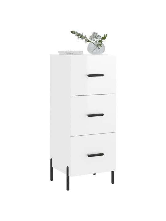 Příborník bílý s vysokým leskem 34,5x34x90 cm kompozitní dřevo