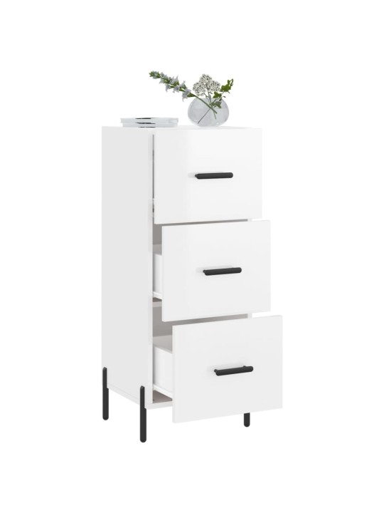Příborník bílý s vysokým leskem 34,5x34x90 cm kompozitní dřevo