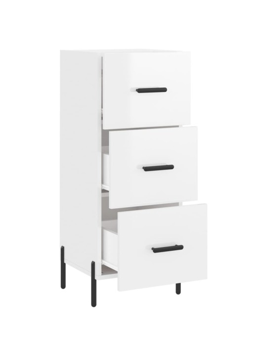Příborník bílý s vysokým leskem 34,5x34x90 cm kompozitní dřevo