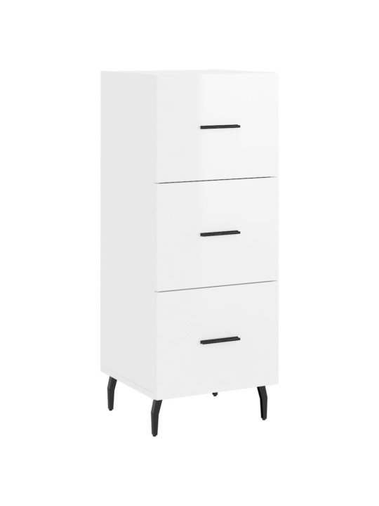 Příborník bílý s vysokým leskem 34,5x34x90 cm kompozitní dřevo