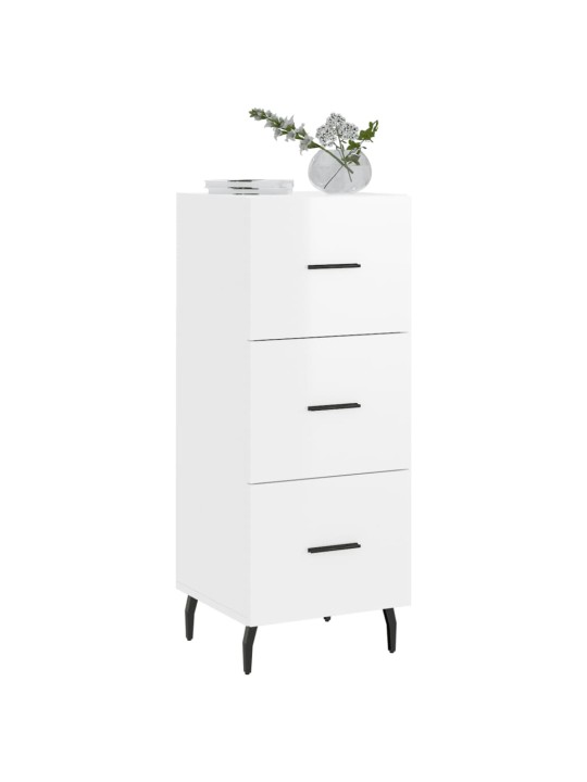 Příborník bílý s vysokým leskem 34,5x34x90 cm kompozitní dřevo