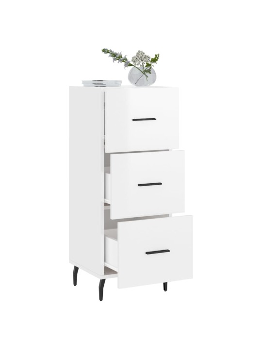 Příborník bílý s vysokým leskem 34,5x34x90 cm kompozitní dřevo
