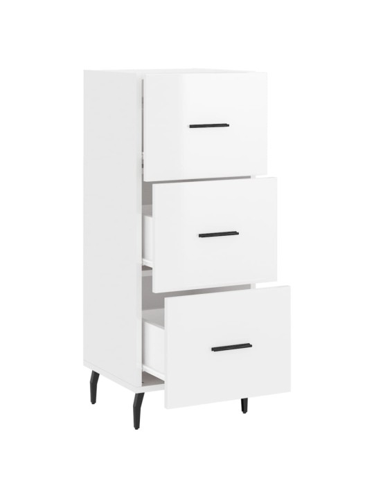 Příborník bílý s vysokým leskem 34,5x34x90 cm kompozitní dřevo
