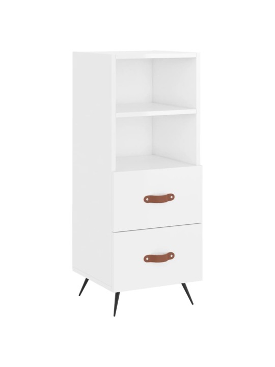 Příborník bílý s vysokým leskem 34,5x34x90 cm kompozitní dřevo