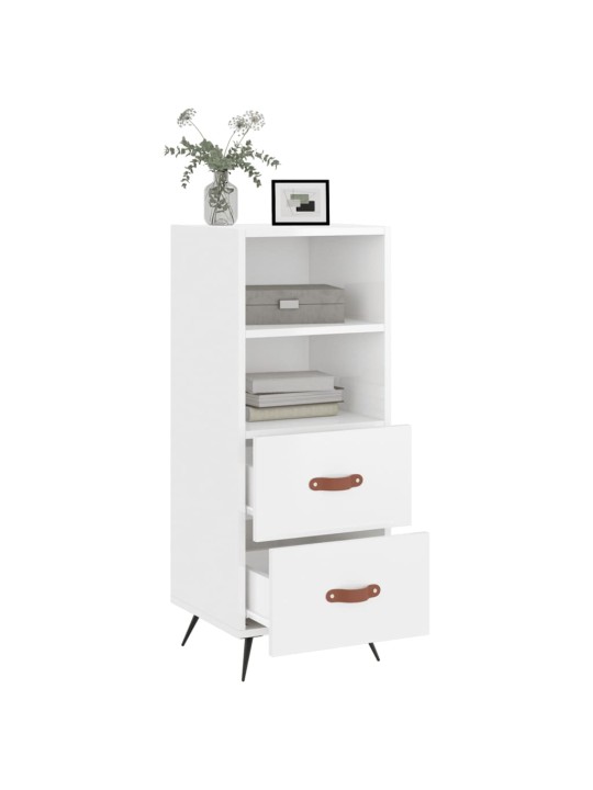 Příborník bílý s vysokým leskem 34,5x34x90 cm kompozitní dřevo