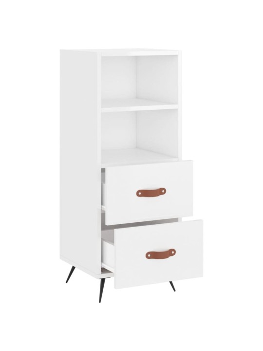 Příborník bílý s vysokým leskem 34,5x34x90 cm kompozitní dřevo