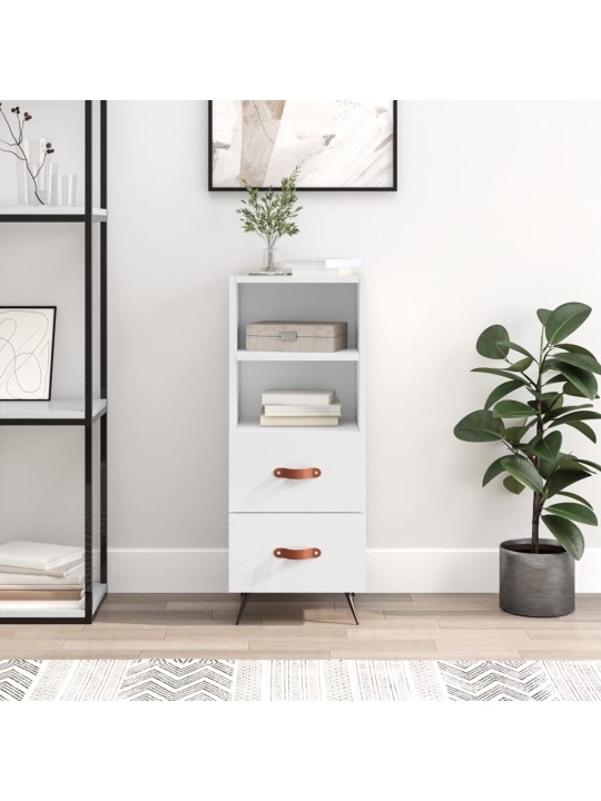 Příborník bílý s vysokým leskem 34,5x34x90 cm kompozitní dřevo