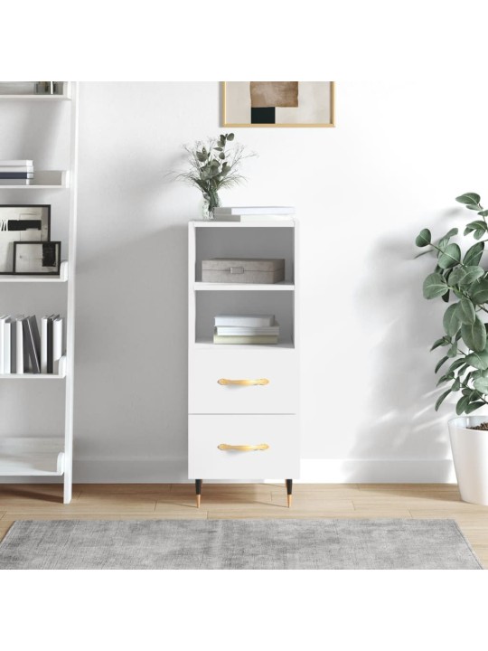 Příborník bílý s vysokým leskem 34,5x34x90 cm kompozitní dřevo