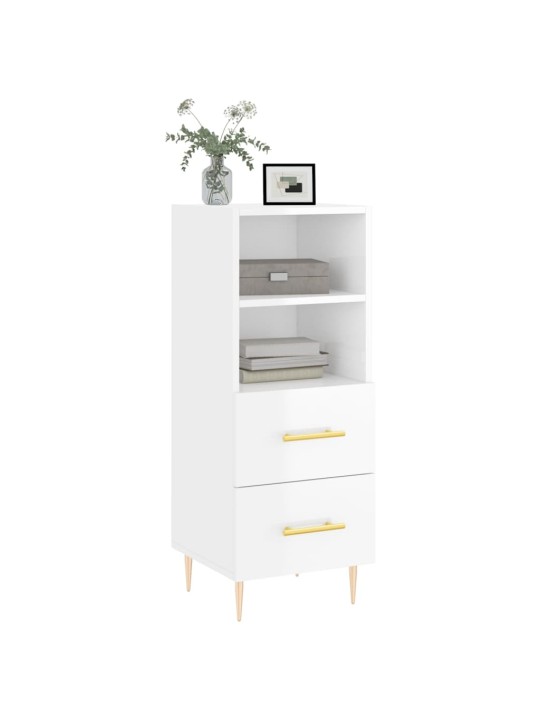 Příborník bílý s vysokým leskem 34,5x34x90 cm kompozitní dřevo
