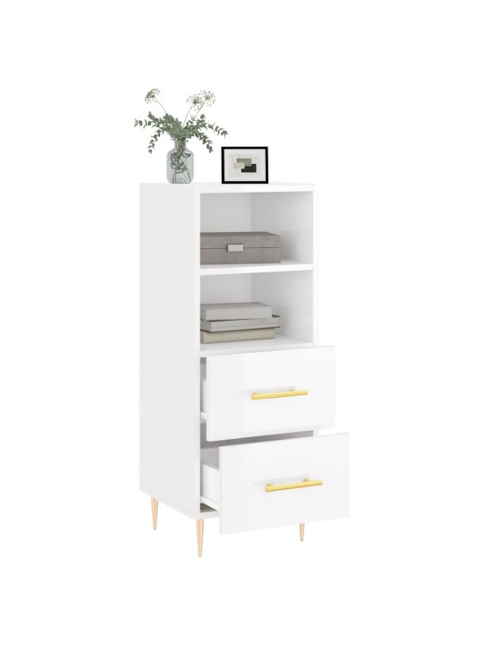 Příborník bílý s vysokým leskem 34,5x34x90 cm kompozitní dřevo