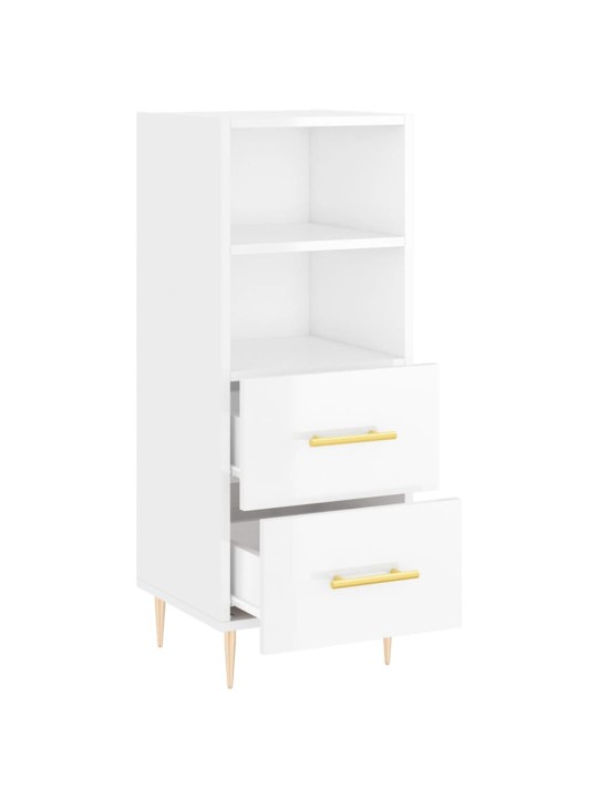 Příborník bílý s vysokým leskem 34,5x34x90 cm kompozitní dřevo