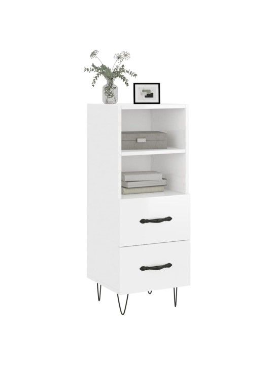 Příborník bílý s vysokým leskem 34,5x34x90 cm kompozitní dřevo