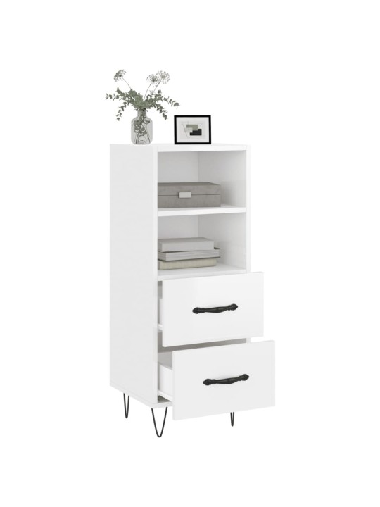 Příborník bílý s vysokým leskem 34,5x34x90 cm kompozitní dřevo