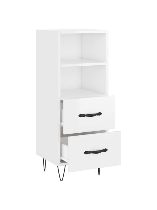 Příborník bílý s vysokým leskem 34,5x34x90 cm kompozitní dřevo