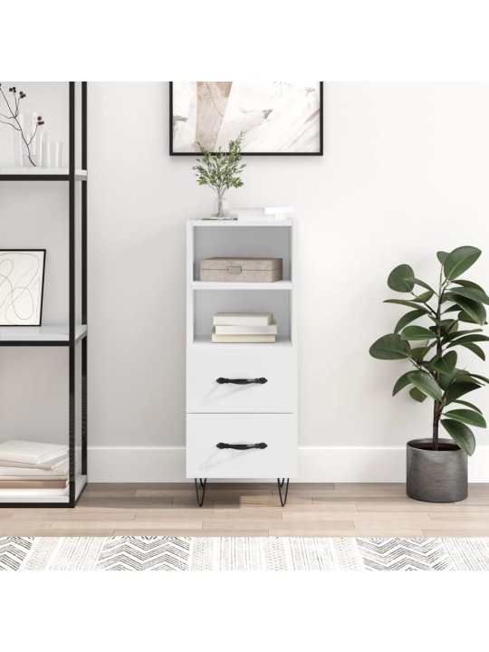 Příborník bílý s vysokým leskem 34,5x34x90 cm kompozitní dřevo