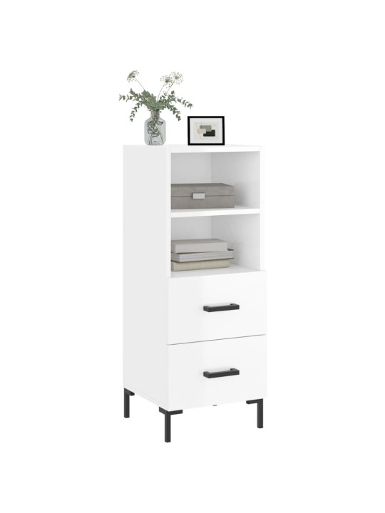 Příborník bílý s vysokým leskem 34,5x34x90 cm kompozitní dřevo