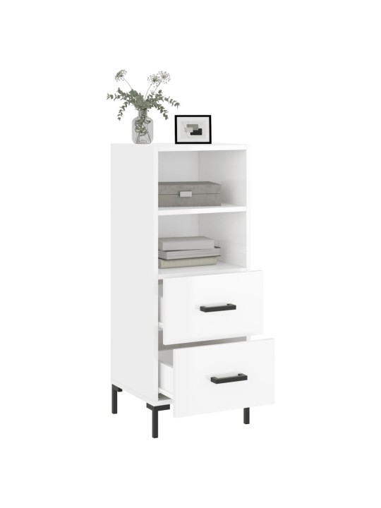 Příborník bílý s vysokým leskem 34,5x34x90 cm kompozitní dřevo