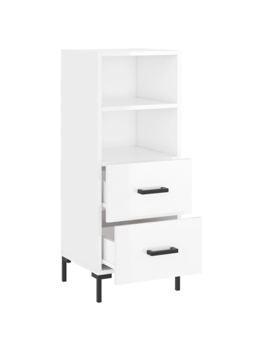 Příborník bílý s vysokým leskem 34,5x34x90 cm kompozitní dřevo