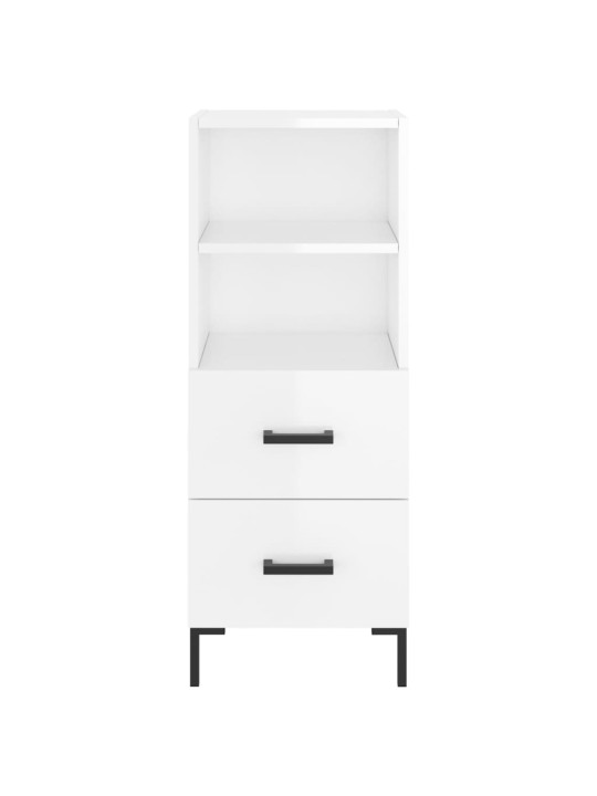 Příborník bílý s vysokým leskem 34,5x34x90 cm kompozitní dřevo