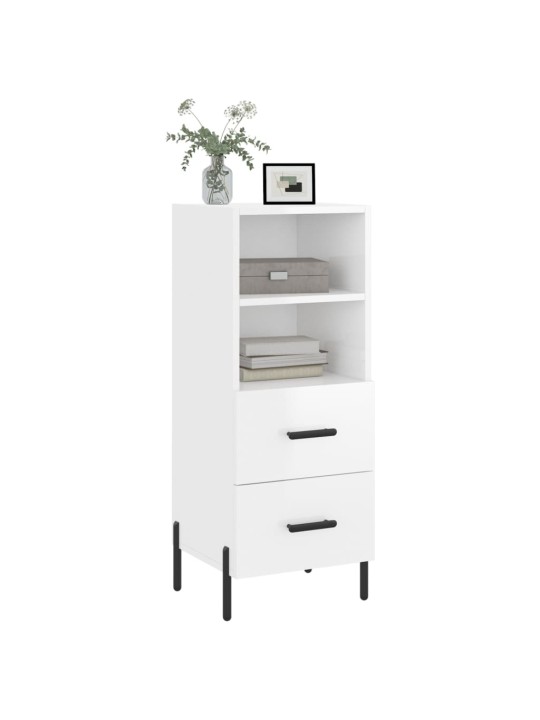 Příborník bílý s vysokým leskem 34,5x34x90 cm kompozitní dřevo